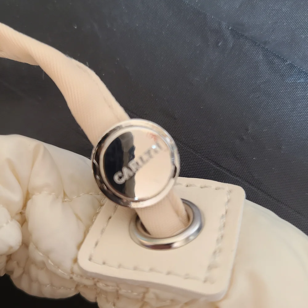 Carlyn Quilted Cream Crossbody Bag - Picture 3 of 10